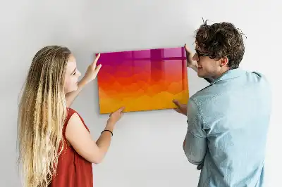 Magnetisch planbord van bedrukt glas met zonsopgang