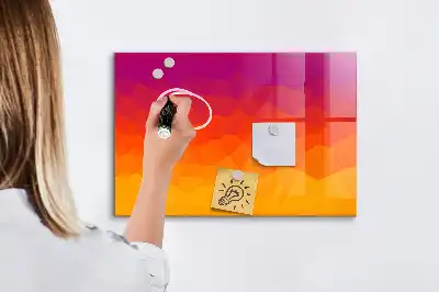 Magnetisch planbord van bedrukt glas met zonsopgang