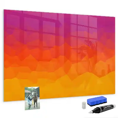 Magnetisch planbord van bedrukt glas met zonsopgang