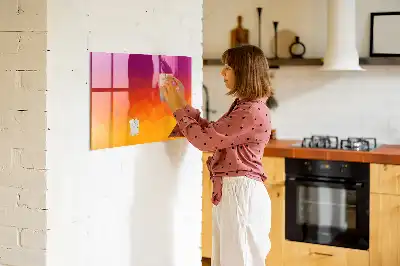 Magnetisch planbord van bedrukt glas met zonsopgang