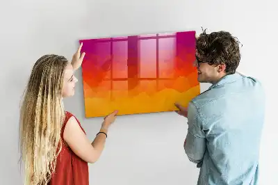 Magnetisch planbord van bedrukt glas met zonsopgang