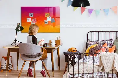 Magnetisch planbord van bedrukt glas met zonsopgang