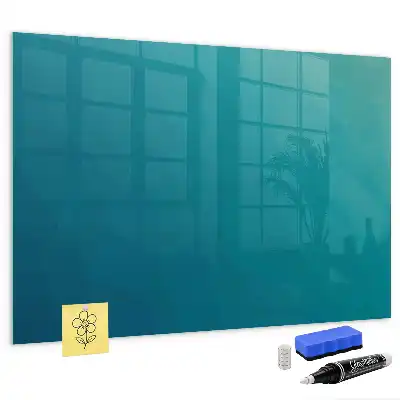 Glazen memobord met print inclusief neodymium magneten zee abstractie