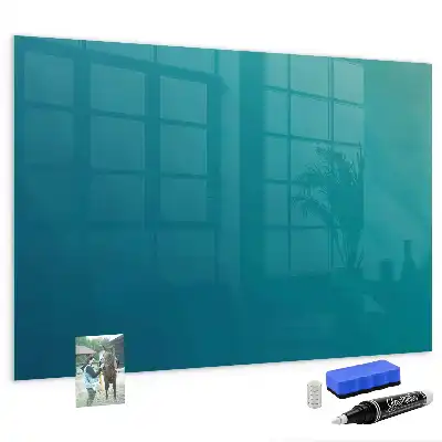 Glazen memobord met print inclusief neodymium magneten zee abstractie