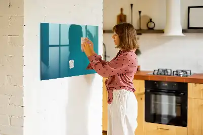 Glazen memobord met print inclusief neodymium magneten zee abstractie