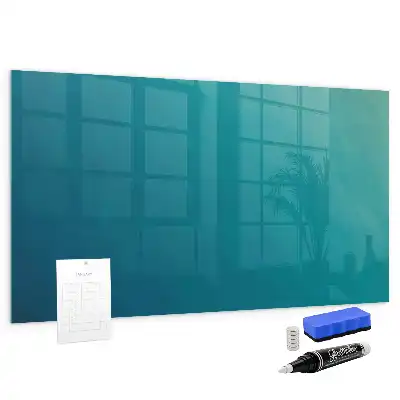 Glazen memobord met print inclusief neodymium magneten zee abstractie
