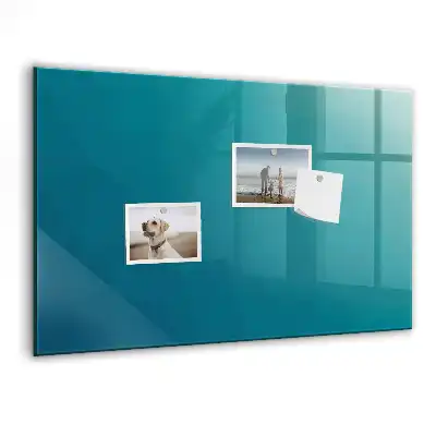 Glazen memobord met print inclusief neodymium magneten zee abstractie