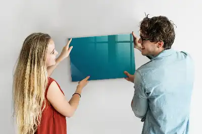 Glazen memobord met print inclusief neodymium magneten zee abstractie