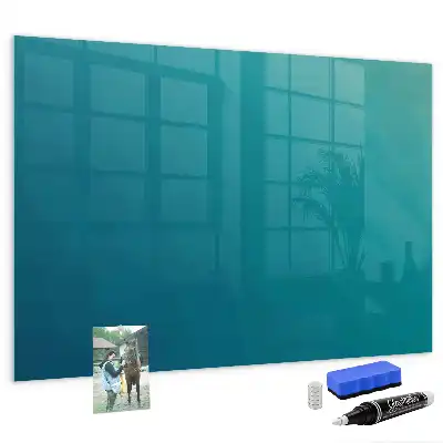 Glazen memobord met print inclusief neodymium magneten zee abstractie