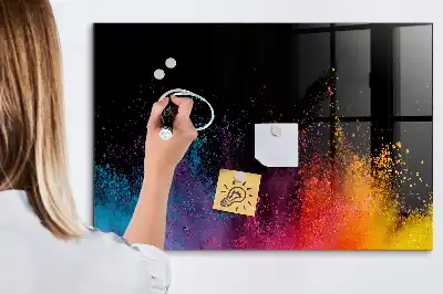 Magnetisch planbord van bedrukt glas met decoratie Kleur-explosie