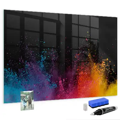 Magnetisch planbord van bedrukt glas met decoratie Kleur-explosie