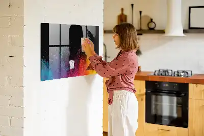 Magnetisch planbord van bedrukt glas met decoratie Kleur-explosie