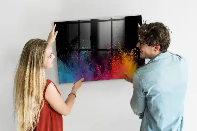 Magnetisch planbord van bedrukt glas met decoratie Kleur-explosie