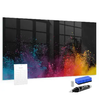 Magnetisch planbord van bedrukt glas met decoratie Kleur-explosie