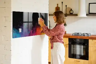 Magnetisch planbord van bedrukt glas met decoratie Kleur-explosie