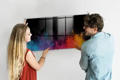 Magnetisch planbord van bedrukt glas met decoratie Kleur-explosie