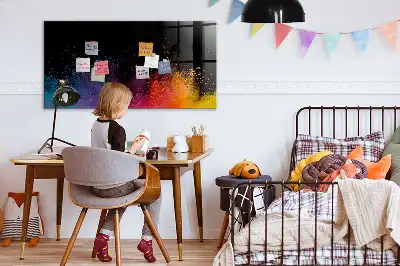 Magnetisch planbord van bedrukt glas met decoratie Kleur-explosie