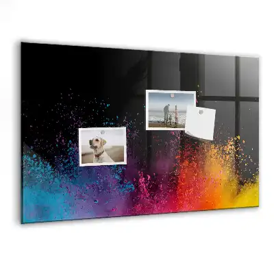 Magnetisch planbord van bedrukt glas met decoratie Kleur-explosie