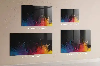 Magnetisch planbord van bedrukt glas met decoratie Kleur-explosie