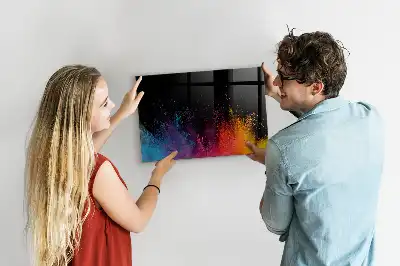 Magnetisch planbord van bedrukt glas met decoratie Kleur-explosie
