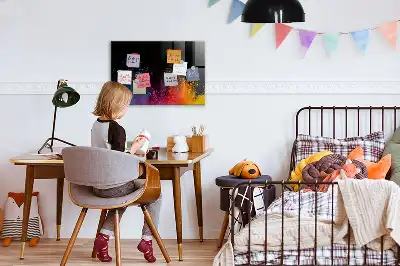 Magnetisch planbord van bedrukt glas met decoratie Kleur-explosie
