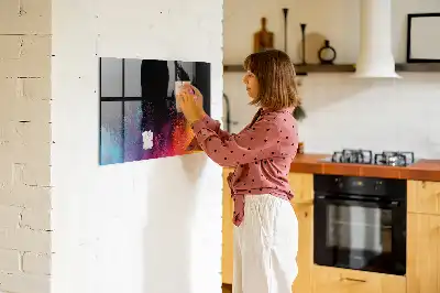 Magnetisch planbord van bedrukt glas met decoratie Kleur-explosie