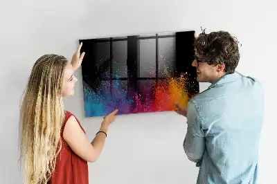 Magnetisch planbord van bedrukt glas met decoratie Kleur-explosie
