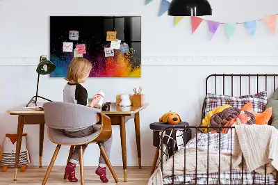 Magnetisch planbord van bedrukt glas met decoratie Kleur-explosie