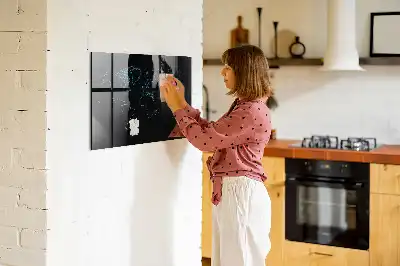 Glazen memobord met wereldkaartprint inclusief neodymium magneten