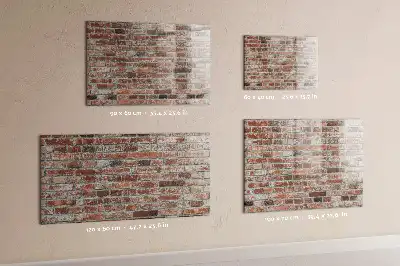 Glazen memobord met print inclusief neodymium magneten met bakstenen muur als motief