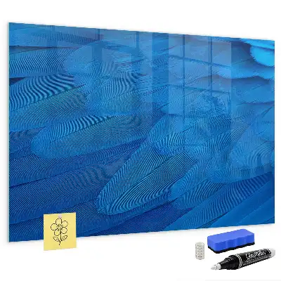 Glazen memobord met print inclusief neodymium magneten in het ontwerp Vogelveer