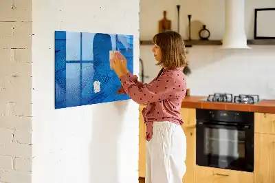 Glazen memobord met print inclusief neodymium magneten in het ontwerp Vogelveer