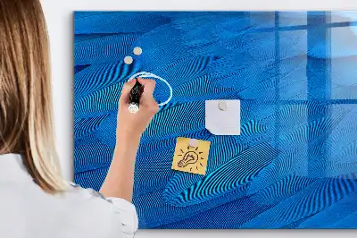 Glazen memobord met print inclusief neodymium magneten in het ontwerp Vogelveer
