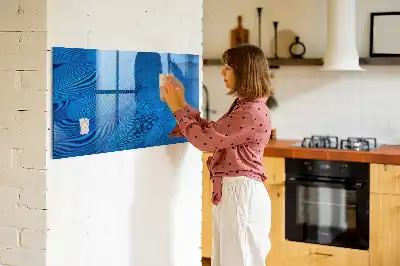 Glazen memobord met print inclusief neodymium magneten in het ontwerp Vogelveer