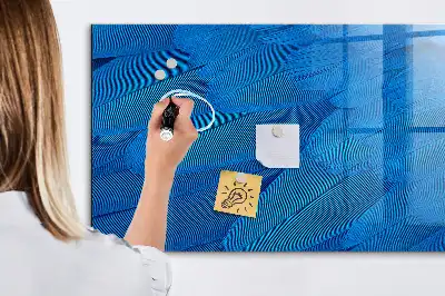 Glazen memobord met print inclusief neodymium magneten in het ontwerp Vogelveer