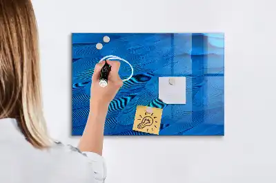 Glazen memobord met print inclusief neodymium magneten in het ontwerp Vogelveer