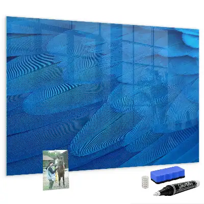 Glazen memobord met print inclusief neodymium magneten in het ontwerp Vogelveer