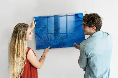 Glazen memobord met print inclusief neodymium magneten in het ontwerp Vogelveer