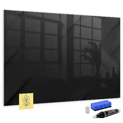 Glazen memobord met donker muurpatroon inclusief neodymium magneten