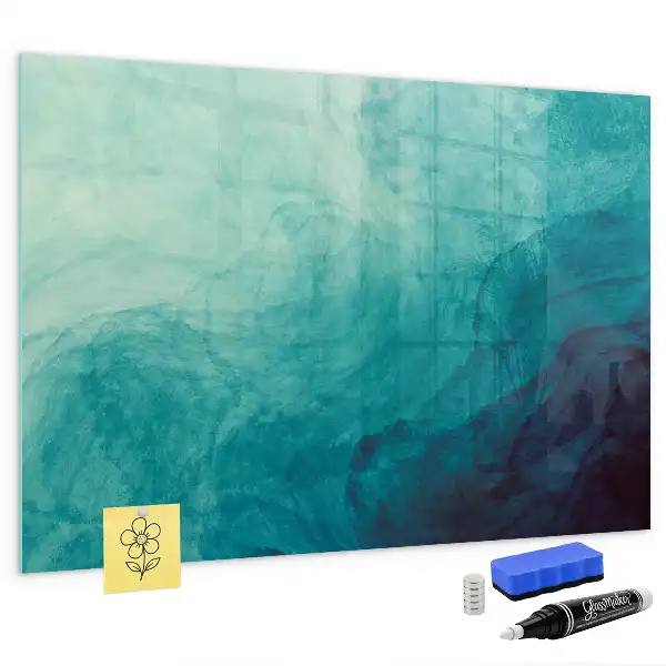 Magnetisch planbord van bedrukt glas met abstracte diepteprint