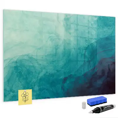 Magnetisch planbord van bedrukt glas met abstracte diepteprint