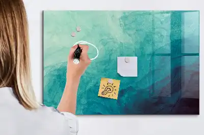 Magnetisch planbord van bedrukt glas met abstracte diepteprint