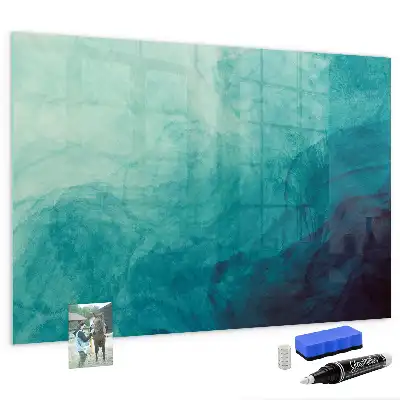 Magnetisch planbord van bedrukt glas met abstracte diepteprint