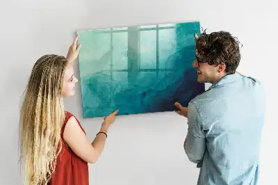 Magnetisch planbord van bedrukt glas met abstracte diepteprint
