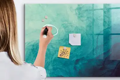 Magnetisch planbord van bedrukt glas met abstracte diepteprint