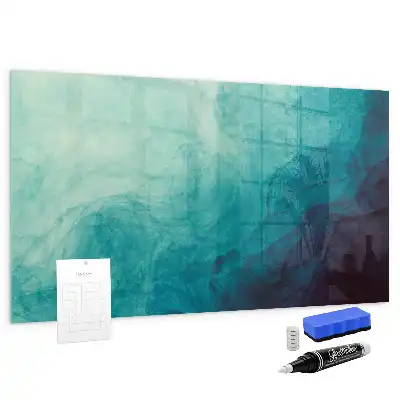 Magnetisch planbord van bedrukt glas met abstracte diepteprint