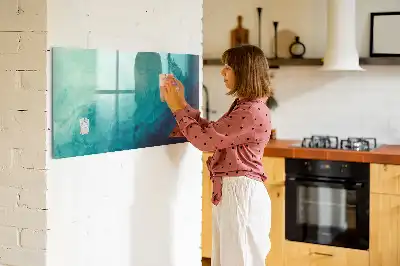 Magnetisch planbord van bedrukt glas met abstracte diepteprint