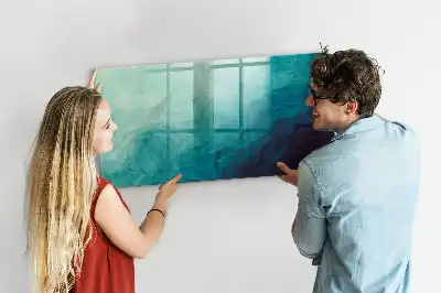 Magnetisch planbord van bedrukt glas met abstracte diepteprint
