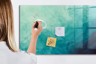 Magnetisch planbord van bedrukt glas met abstracte diepteprint