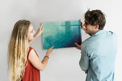 Magnetisch planbord van bedrukt glas met abstracte diepteprint